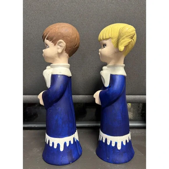 Vintage Ceramic Choir Boy & Girl Singing hand painted Christmas - Picture 4 of 13